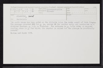 Kilmaluag, Skye, NG47SW 16, Ordnance Survey index card, Recto