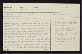 Skye, Cnocan Nan Cobhar, Kilmarie, NG51NE 7, Ordnance Survey index card, page number 1, Recto