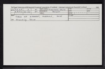 Skye, Kilbride, Clach Na H-Annait, NG52SE 2, Ordnance Survey index card, Recto