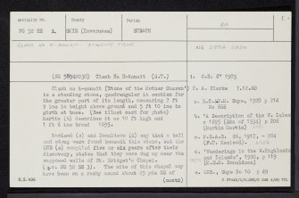 Skye, Kilbride, Clach Na H-Annait, NG52SE 2, Ordnance Survey index card, page number 1, Recto