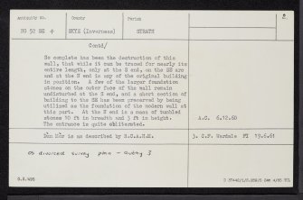 Skye, Dun Mor, Torrin, NG52SE 4, Ordnance Survey index card, page number 2, Verso