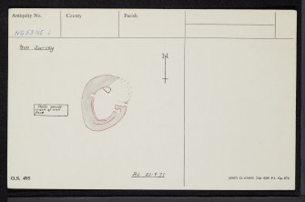 Raasay, Dun Borodale, NG53NE 1, Ordnance Survey index card, Recto