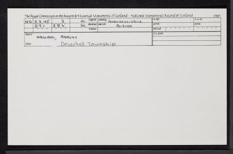 Raasay, Hallaig, NG53NE 3, Ordnance Survey index card, Recto