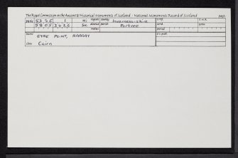 Raasay, Eyre Point, NG53SE 1, Ordnance Survey index card, Recto