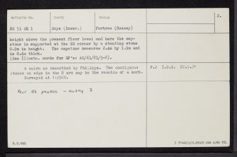 Raasay, Eyre Point, NG53SE 1, Ordnance Survey index card, page number 2, Verso