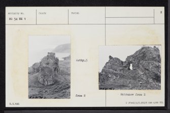 Raasay, Brochel Castle, NG54NE 1, Ordnance Survey index card, page number 2, Verso