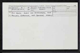 Dun Hasan, Rubha Nan Brathairean, Skye, NG56SW 5, Ordnance Survey index card, Recto