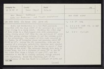 Dun Hasan, Rubha Nan Brathairean, Skye, NG56SW 5, Ordnance Survey index card, page number 1, Recto