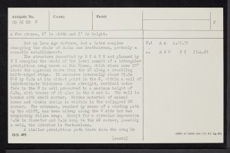 Dun Hasan, Rubha Nan Brathairean, Skye, NG56SW 5, Ordnance Survey index card, page number 2, Verso