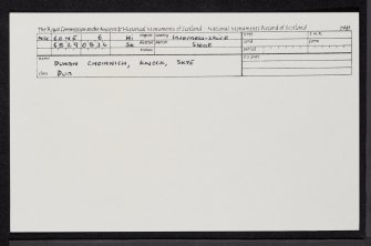 Skye, Knock, Dunan Choinnich, NG60NE 6, Ordnance Survey index card, Recto