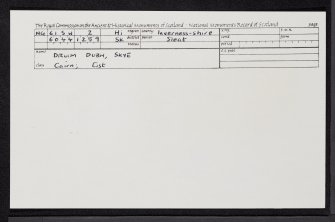 Skye, Druim Dubh, NG61SW 2, Ordnance Survey index card, Recto