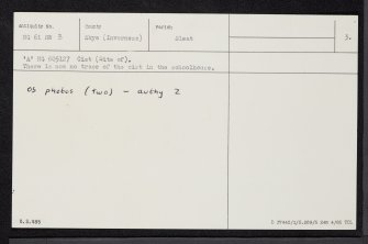 Skye, Sron Daraich, NG61SW 3, Ordnance Survey index card, page number 3, Recto