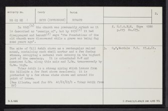 Skye, Breakish, Cill Ashik, NG62SE 1, Ordnance Survey index card, page number 2, Verso