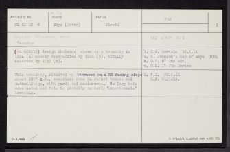 Skye, Braigh Skulamus, NG62SE 4, Ordnance Survey index card, page number 1, Recto