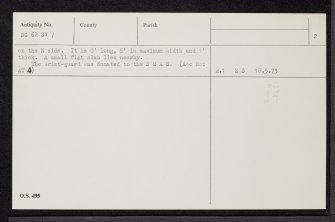 Skye, Liveras, NG62SW 1, Ordnance Survey index card, page number 2, Recto