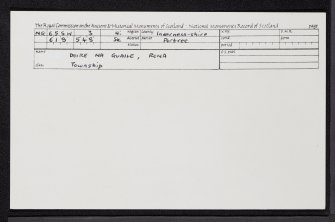 Rona, Doire Na Guaile, NG65SW 3, Ordnance Survey index card, Recto