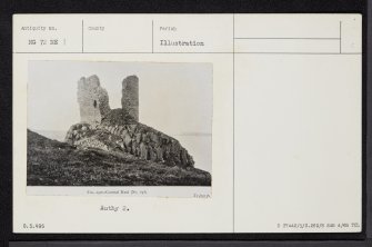 Skye, Kyleakin, Caisteal Maol, NG72NE 1, Ordnance Survey index card, Recto