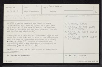 Skye, Kyleakin, NG72NE 2, Ordnance Survey index card, page number 1, Recto