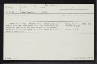 Skye, Dunringell, NG72NW 1, Ordnance Survey index card, Recto