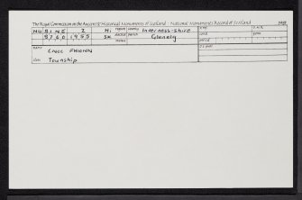 Cnoc Fhionn, NG81NE 2, Ordnance Survey index card, Recto