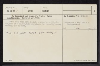 Dun Telve, NG81NW 7, Ordnance Survey index card, page number 2, Verso