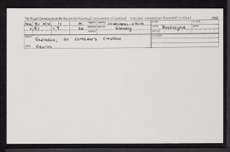 Glenelg, St Comgan's Church, NG81NW 11, Ordnance Survey index card, Recto