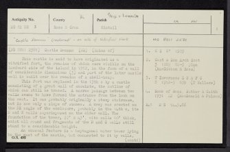 Eilean Donan Castle, NG82NE 3, Ordnance Survey index card, page number 1, Recto