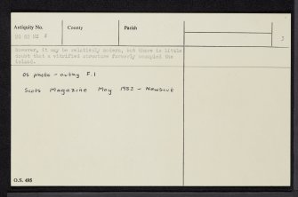 Eilean Donan Castle, NG82NE 3, Ordnance Survey index card, page number 3, Recto