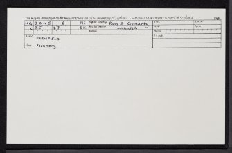 Fernfield, NG82NE 6, Ordnance Survey index card, Recto