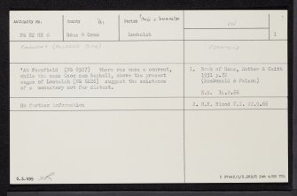 Fernfield, NG82NE 6, Ordnance Survey index card, page number 1, Recto