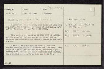 Totaig, NG82NE 11, Ordnance Survey index card, Recto