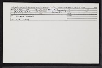 Gleann Udalain, NG82NE 20, Ordnance Survey index card, Recto