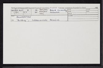 Auchtertyre, NG82NW 6, Ordnance Survey index card, Recto