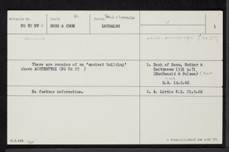 Auchtertyre, NG82NW 6, Ordnance Survey index card, page number 1, Recto