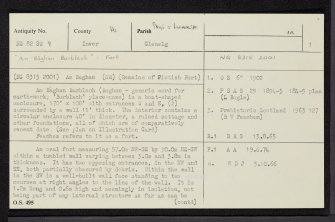 Am Baghan Burblach, NG82SW 9, Ordnance Survey index card, page number 1, Recto