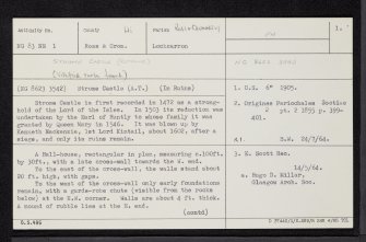 Strome Castle, NG83NE 1, Ordnance Survey index card, page number 1, Recto