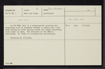 Lochcarron, NG83NE 5, Ordnance Survey index card, Recto