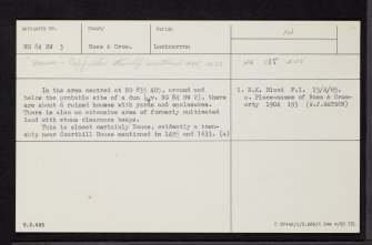 Doune, Kishorn, NG84SW 3, Ordnance Survey index card, Recto