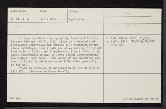 Allt Mor, Kishorn, NG84SW 4, Ordnance Survey index card, Recto