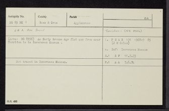 Torridon, NG85NE 1, Ordnance Survey index card, Recto