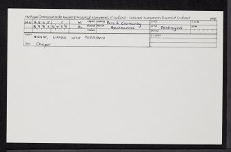 Annat, Mission Church And Graveyard, NG85SE 1, Ordnance Survey index card, Recto