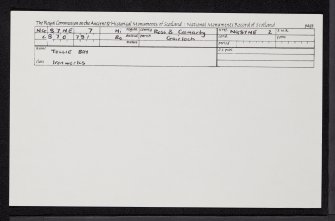 Tollie Bay, NG87NE 7, Ordnance Survey index card, Recto