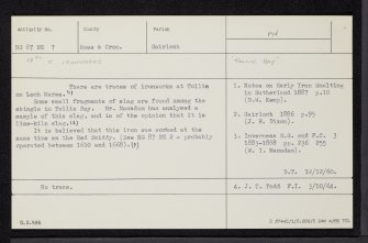 Tollie Bay, NG87NE 7, Ordnance Survey index card, Recto