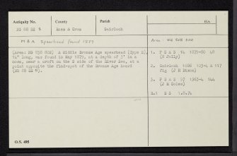 Pool Crofts, NG88SE 8, Ordnance Survey index card, Recto