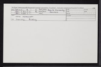 Loch Kernsary, NG88SE 9, Ordnance Survey index card, Recto