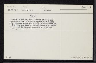 Loch Kernsary, NG88SE 9, Ordnance Survey index card, page number 2, Verso