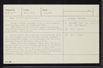 Londubh, NG88SE 11, Ordnance Survey index card, Recto