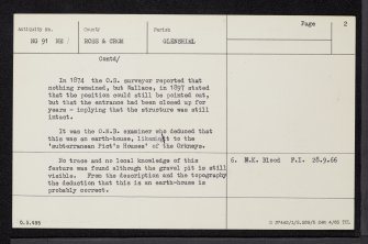 Glen Shiel, NG91NE 1, Ordnance Survey index card, page number 2, Verso