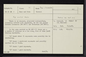 Lienassie, NG92SE 3, Ordnance Survey index card, page number 1, Recto