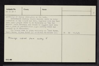Isle Maree, NG97SW 1, Ordnance Survey index card, page number 3, Recto